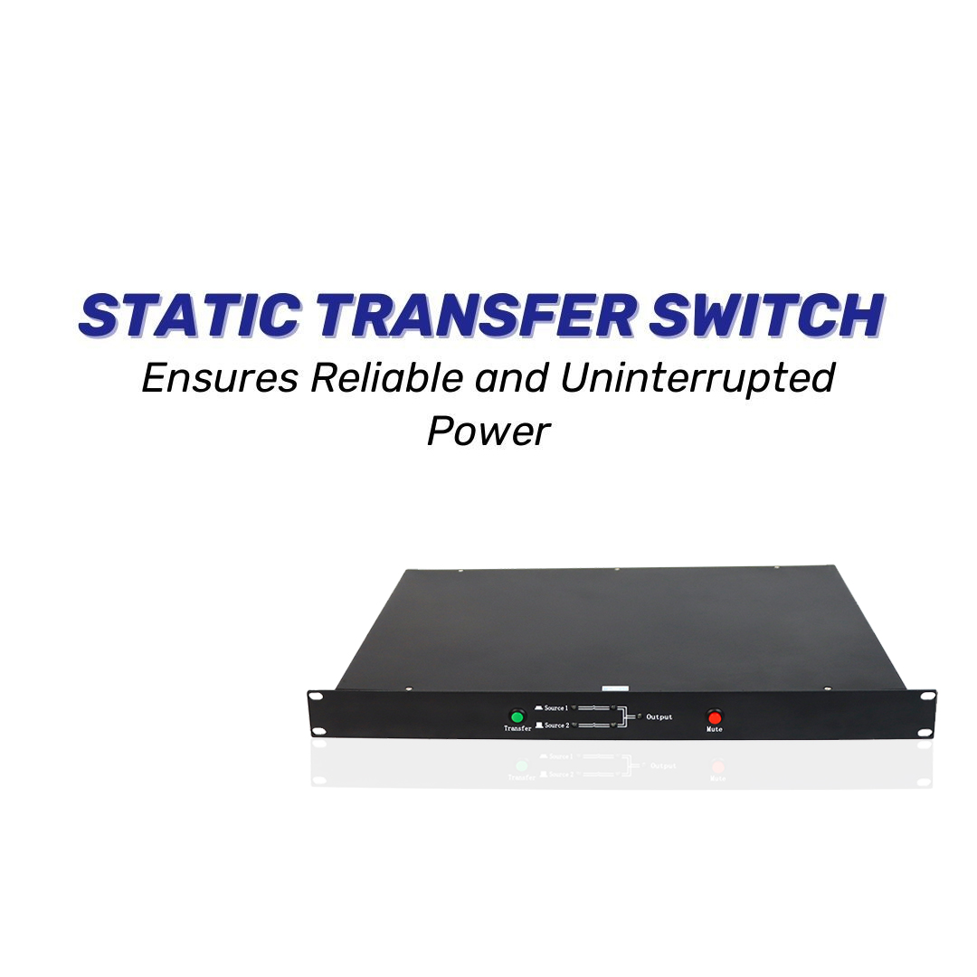 19-Inch Industrial Power Distribution Box Customized Rack-Mounted 25A 220VAC STS 1U Single-Phase Switch for Telecom